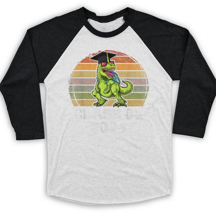 Class Of Dinosaur Apparel 2024 Graduation Graduate Dino Boy Baseball Raglan Shirt