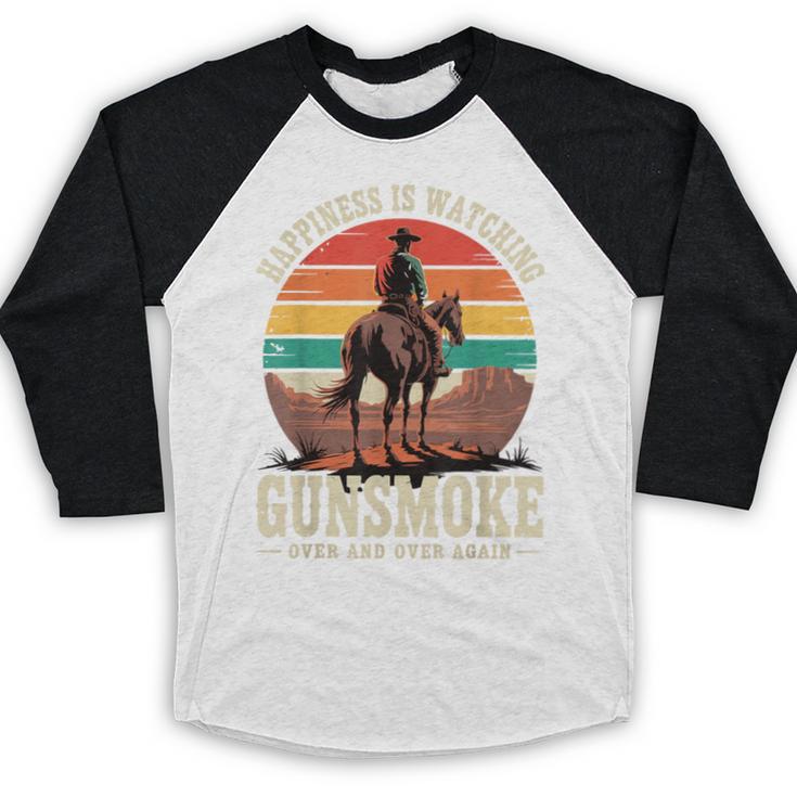 Classic Western Nostalgia Cowboy Sunset Baseball Raglan Shirt