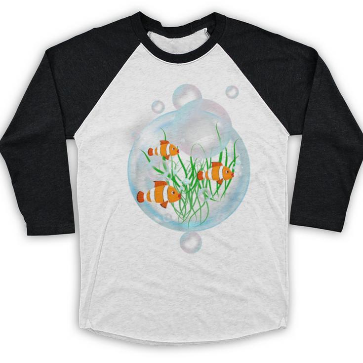 Clownfish Anemonefish Bubbles Water Frutiger Aero Y2K Style Baseball Raglan Shirt