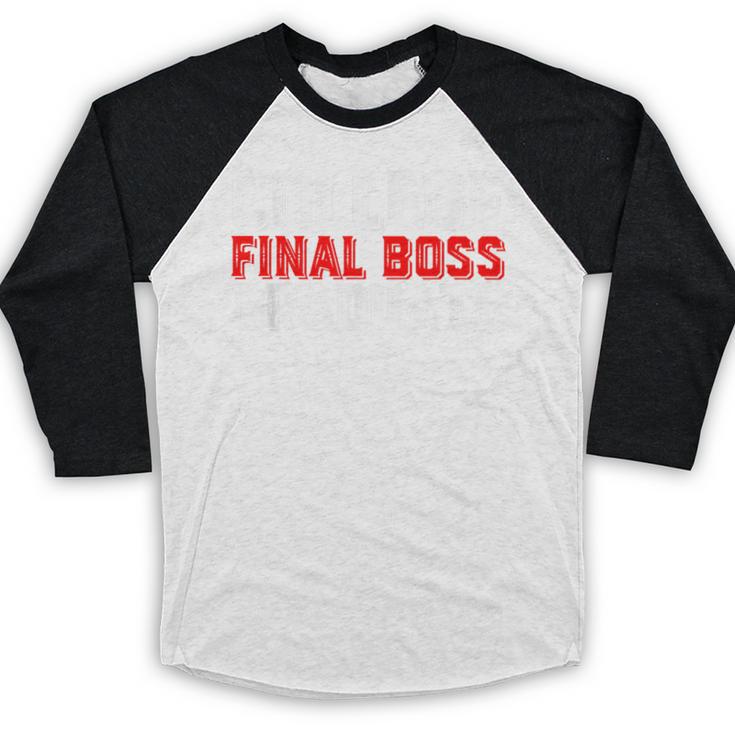 College Final Boss Graduate University Grad Gamer Graduation Baseball Raglan Shirt