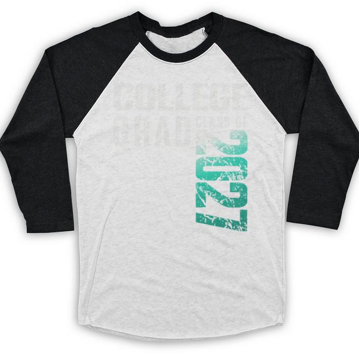 College Grad Class Of 2027 Graduation Baseball Raglan Shirt