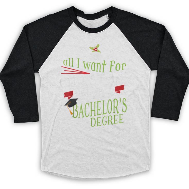 College Student Christmas Bachelors Degree Graduation Baseball Raglan Shirt
