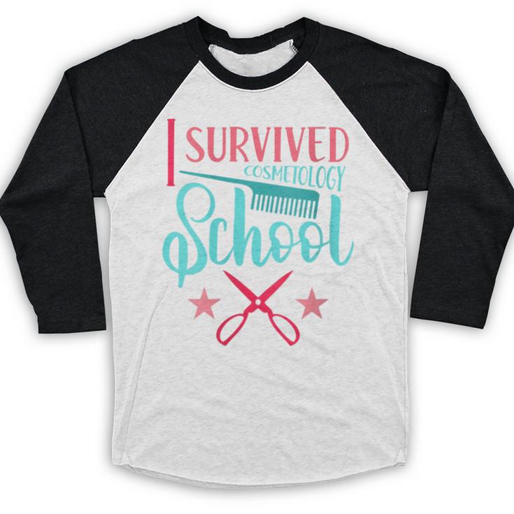Cosmetology Graduation Tee I Survived Cosmetology School Baseball Raglan Shirt