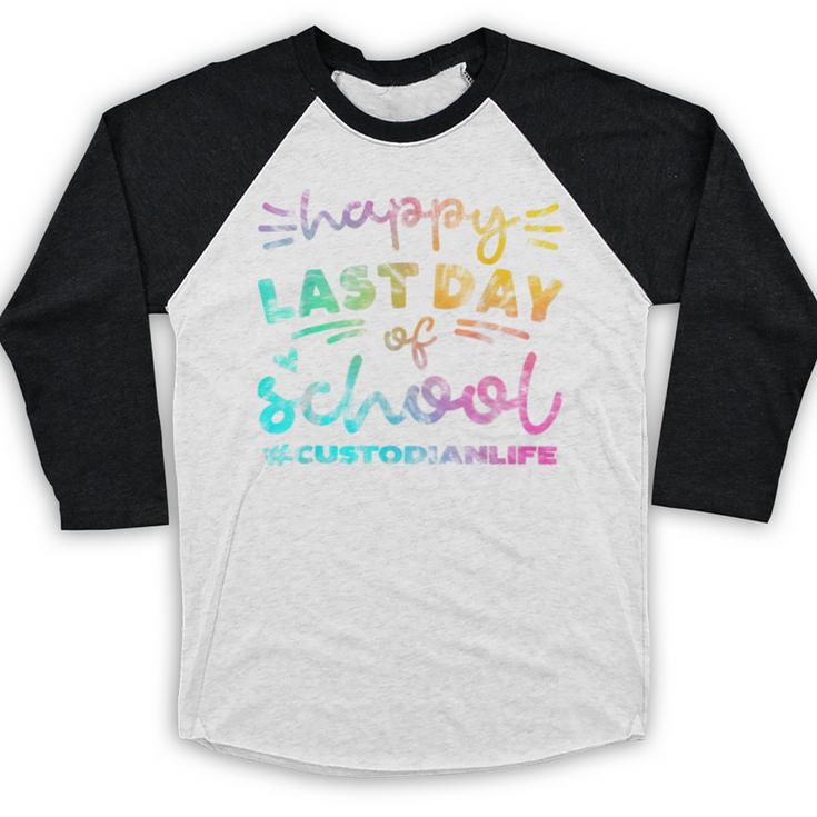 Custodian Life Graduation Day Last Day Of School Tie Dye Baseball Raglan Shirt