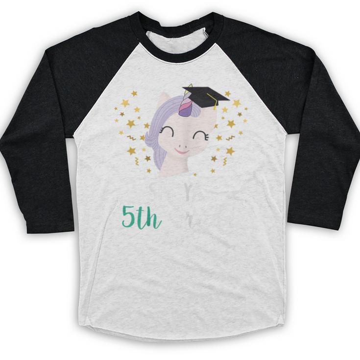 Cute Unicorn See Ya 5th Grade Graduation Shirt Baseball Raglan Shirt