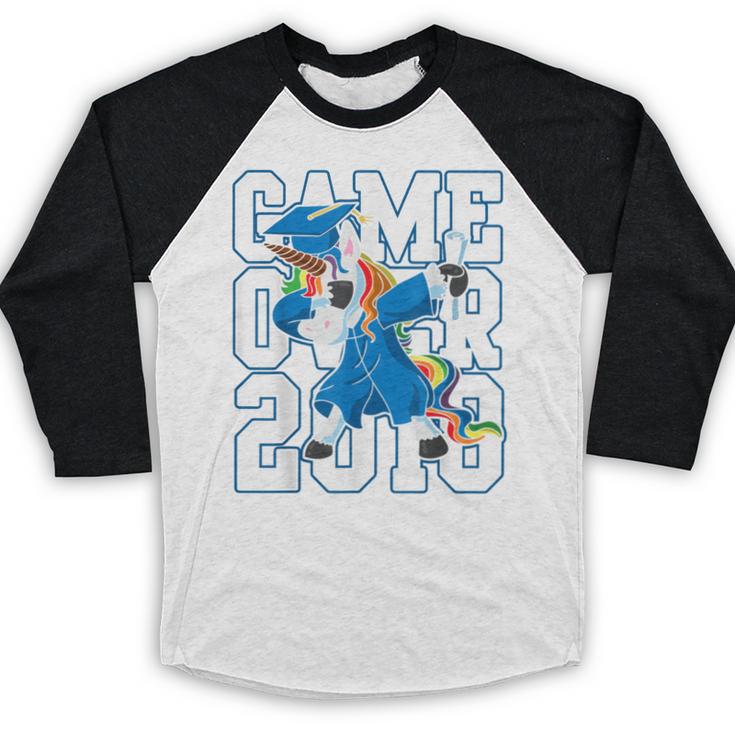 Dabbing Graduation Class Of 2018Shirt Unicorn Dab Baseball Raglan Shirt
