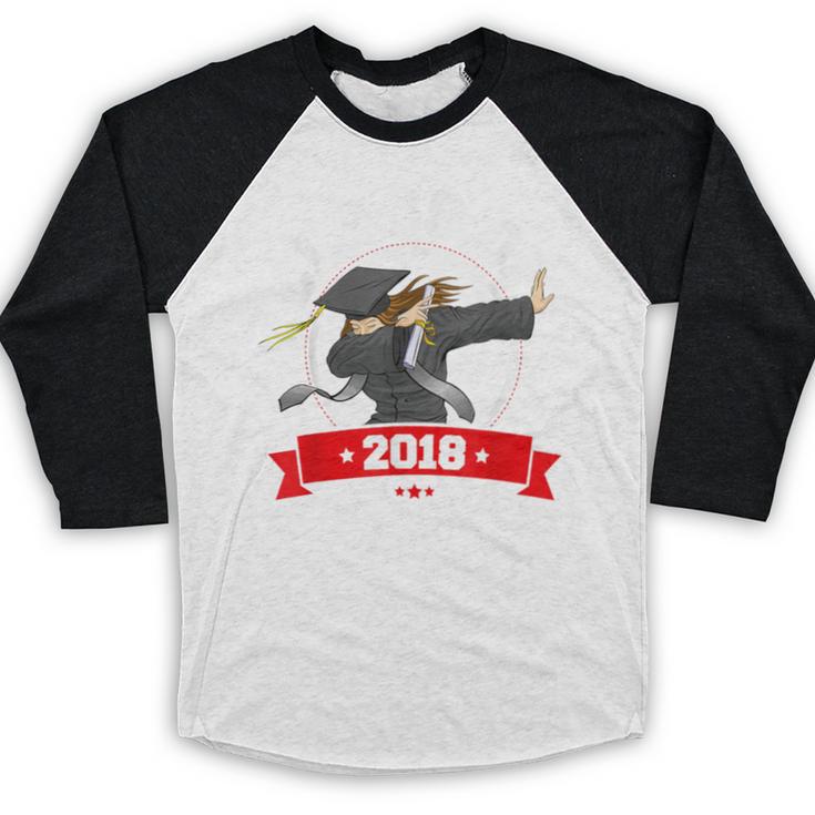 Dabbing Graduation Class Of 2018 Women Baseball Raglan Shirt