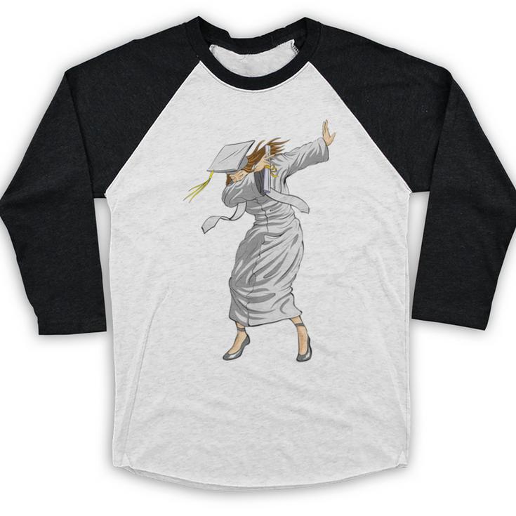 Dabbing Graduation Class Of 2025 Woman Graduation Baseball Raglan Shirt