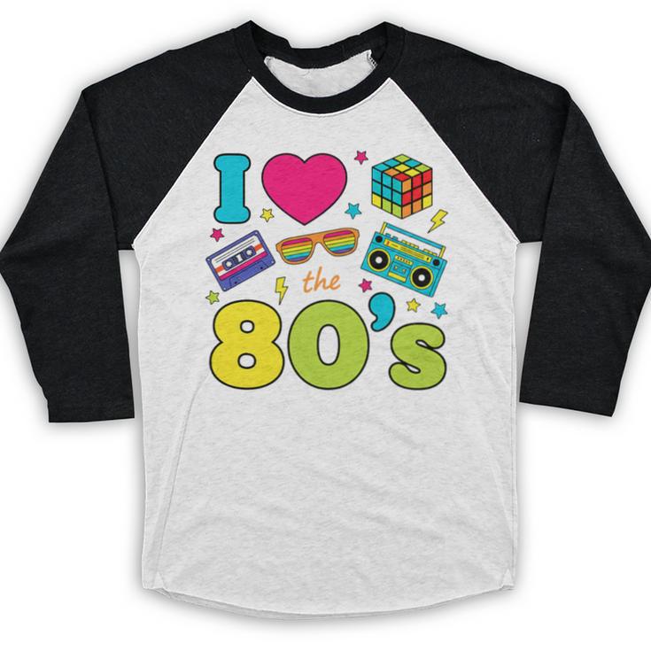 Dad I Love The 80's Retro 80s Nostalgia For Dad Premium Tri-Blend Baseball Raglan Shirt