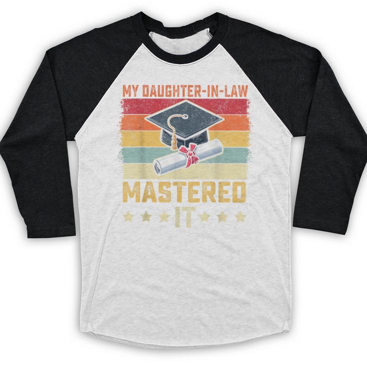 My Daughter In Law Mastered It Master's Graduation Vintage Baseball Raglan Shirt