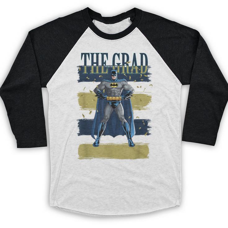 DC Comics Graduation Batman The Grad Power Stance Baseball Raglan Shirt