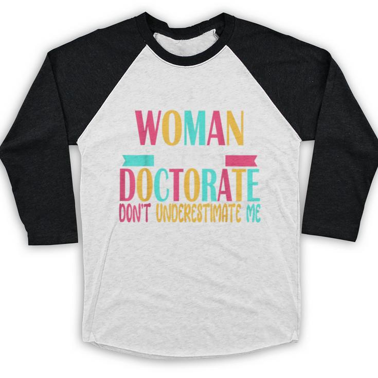 Doctorate Degree PhD Graduation PsyD Woman EdD Psychology Baseball Raglan Shirt
