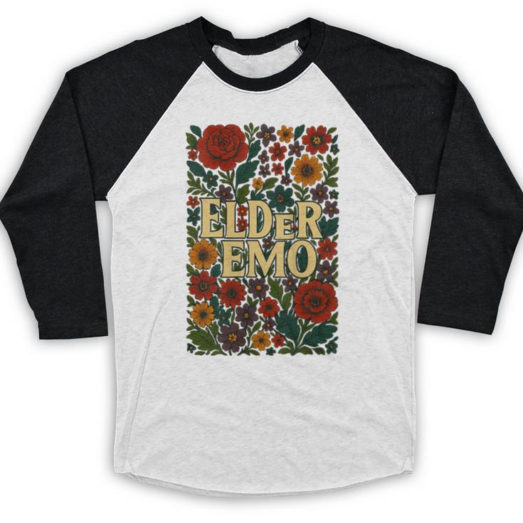 Elder Emo Floral Gothic Vintage Nostalgia Baseball Raglan Shirt