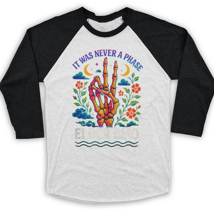 Elder Emo Nostalgia Skeleton Hand Baseball Raglan Shirt