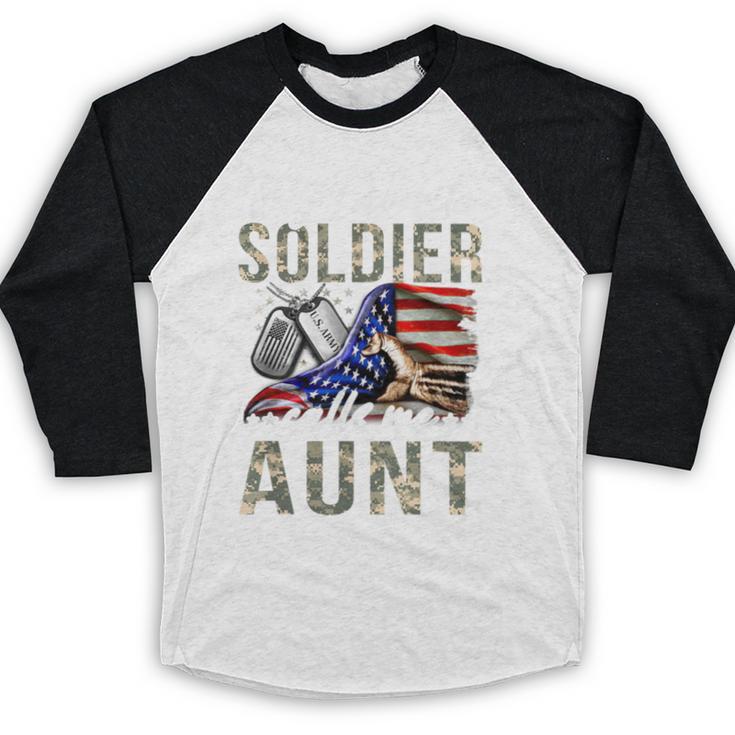 My Favorite Soldier Calls Me Aunt US Army Graduation Aunt Baseball Raglan Shirt