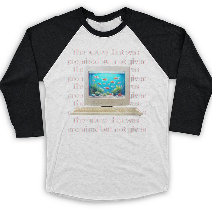 Frutiger Aero Aesthetic Tech The Future That Was Promised Baseball Raglan Shirt