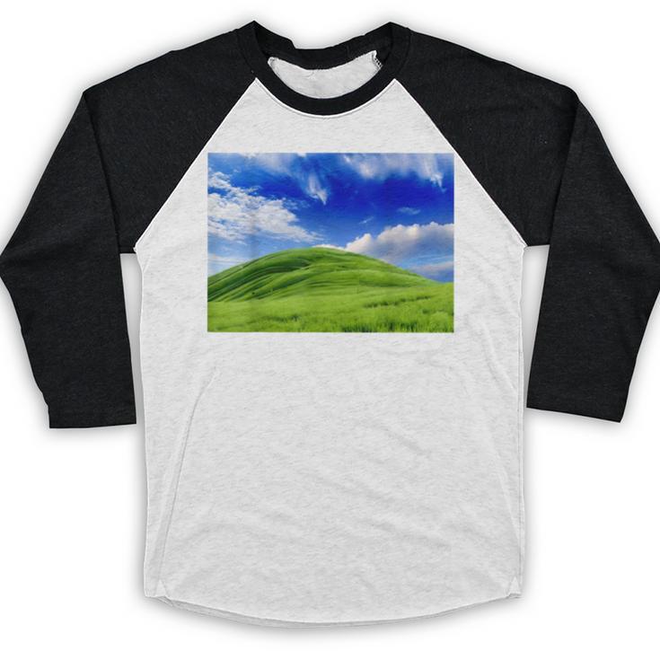Frutiger Aero Meadow Aesthetic Y2k 2000s Ironic Nostalgic Baseball Raglan Shirt Frutiger Aero Meadow Aesthetic Y2k 2000s Ironic Nostalgic Baseball Raglan Shirt