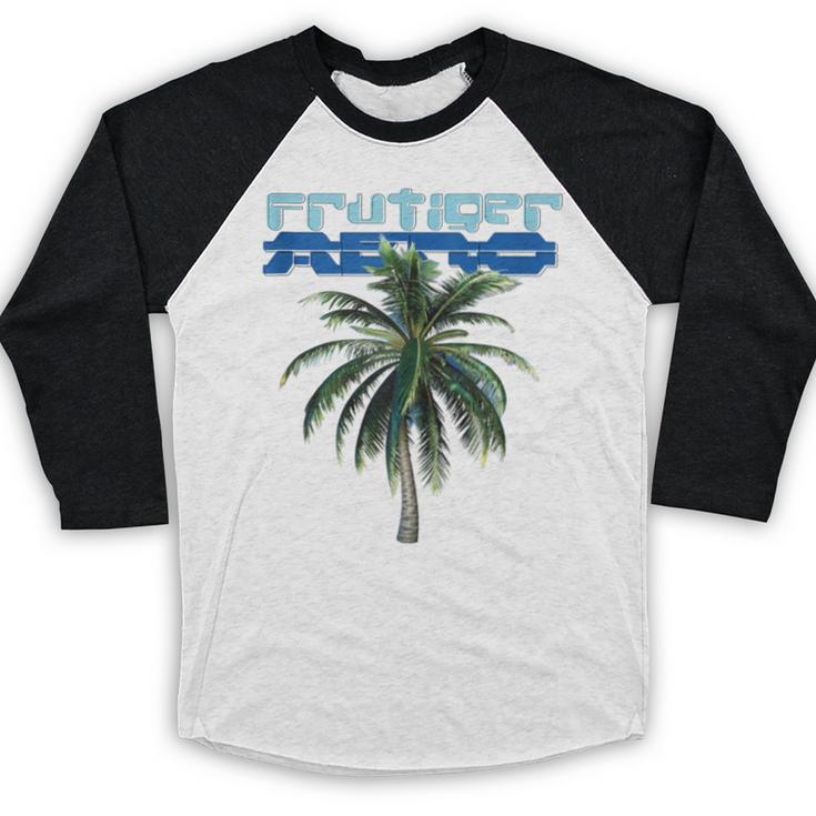 Frutiger Aero Palm Tree Y2k Aesthetic 2000s Trend Baseball Raglan Shirt