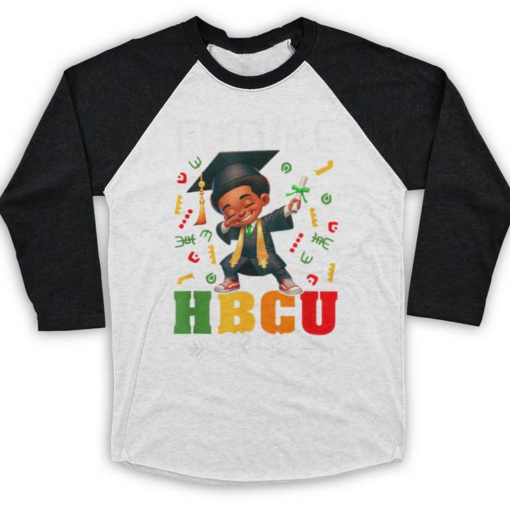 Future HBCU Grad History Boy Graduation HBCU Kids Baseball Raglan Shirt