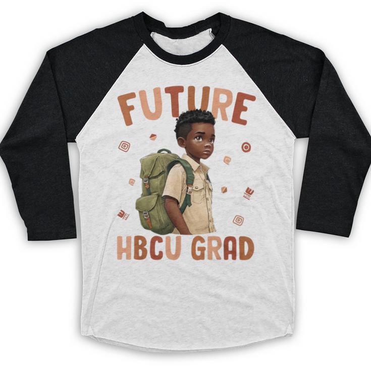 Future HBCU Grad History Month Graduation Boys Kids Baseball Raglan Shirt