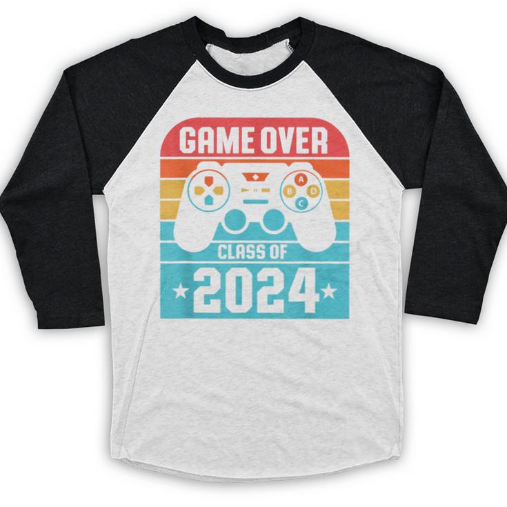 Game Over Class Of 2024 Shirt Students Graduation Baseball Raglan Shirt