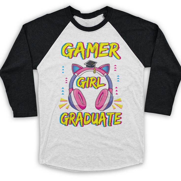 Gamer Girl Graduate Shirt Girls Kids Gamer Graduation Baseball Raglan Shirt