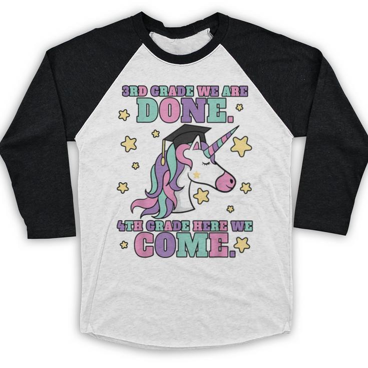 Girls 3rd Grade Graduation Magical Unicorn Baseball Raglan Shirt