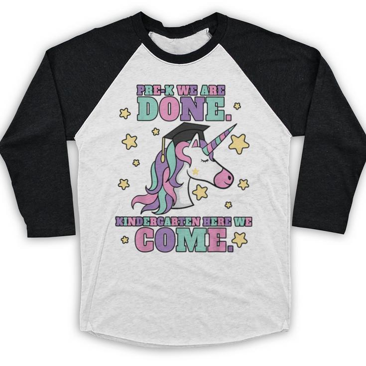 Girls Pre-K Graduation Magical Unicorn Baseball Raglan Shirt