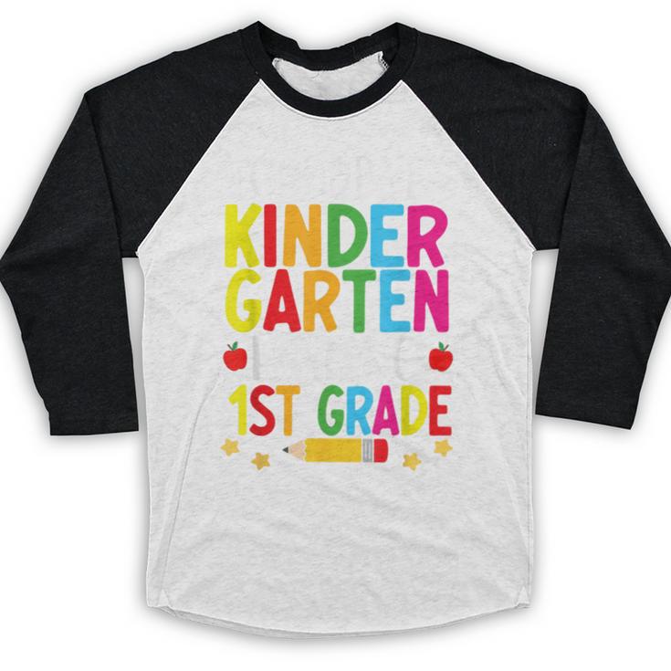 Goodbye Kinder Garten Hello 1st Grade Graduation 2024 Baseball Raglan Shirt