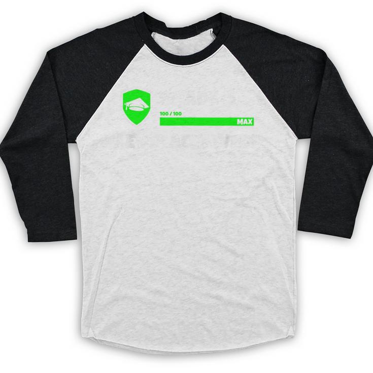 Grade 5 Level Achieved Video Gamer 5th Grade Graduation Baseball Raglan Shirt