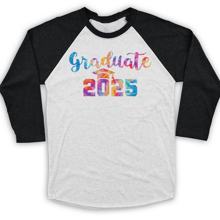 Graduate 2025 Tie Dye Graduation 2025 Class Of 2025 Senior Baseball Raglan Shirt