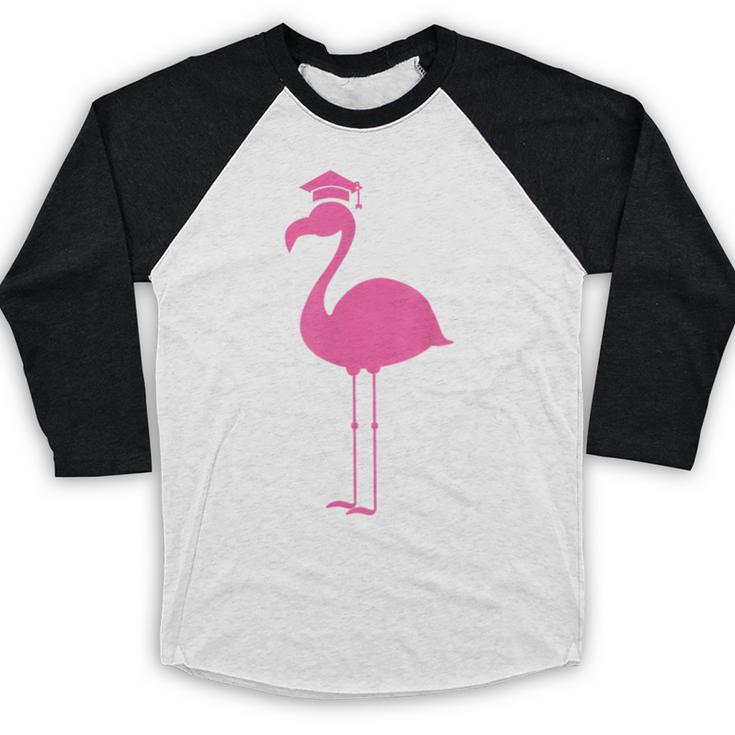 Graduate Cute Pink Flamingo Graduation Baseball Raglan Shirt