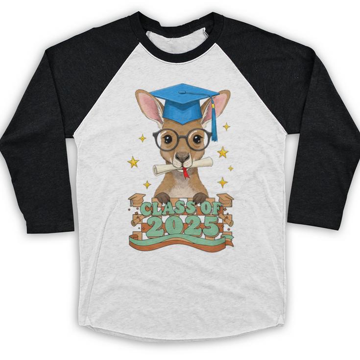 Graduate Kangaroo Class Of 2025 Kids Graduation Baseball Raglan Shirt