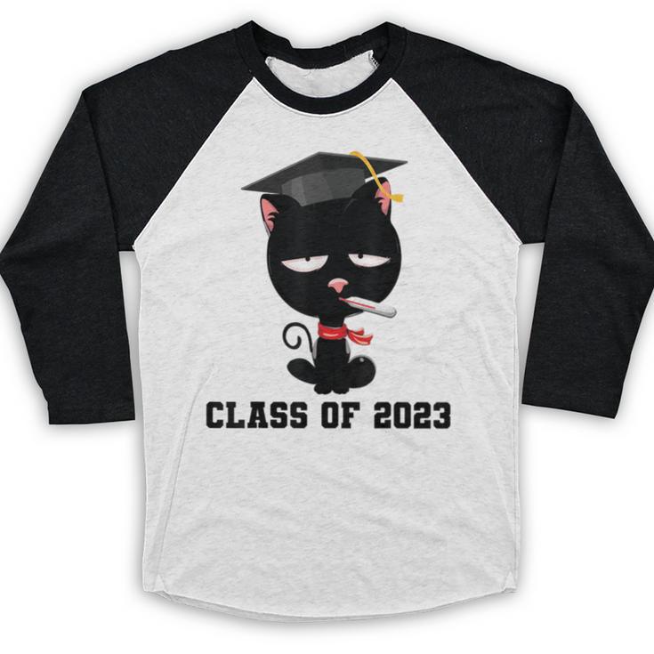 I Graduated Class Of2023 Cat Graduation Baseball Raglan Shirt