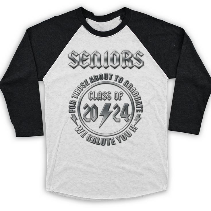 Graduation 2024 Rock & Roll Style Senior Baseball Raglan Shirt Graduation 2024 Rock & Roll Style Senior Baseball Raglan Shirt