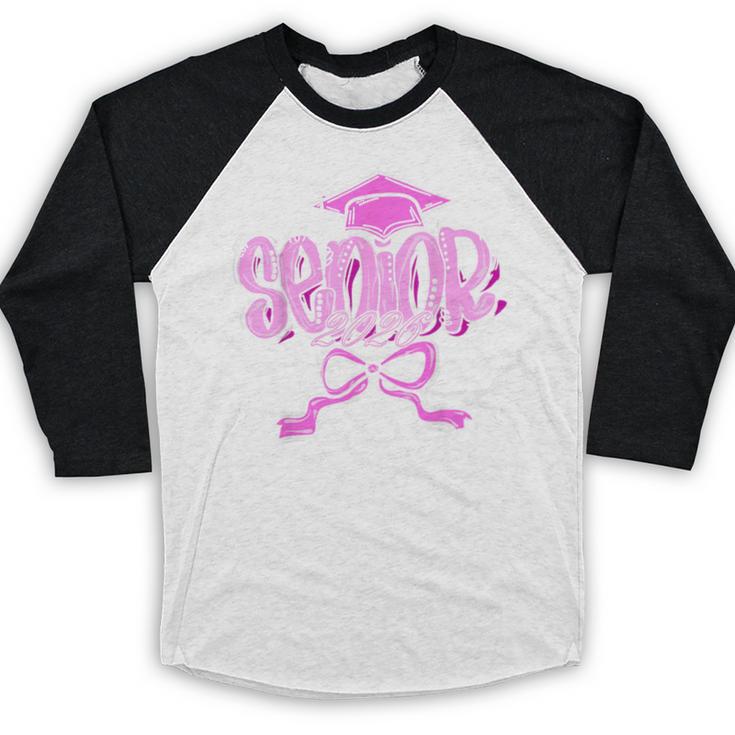 Graduation 2026 Senior 2026 Class Of 2026 Coquette Pink Girl Baseball Raglan Shirt