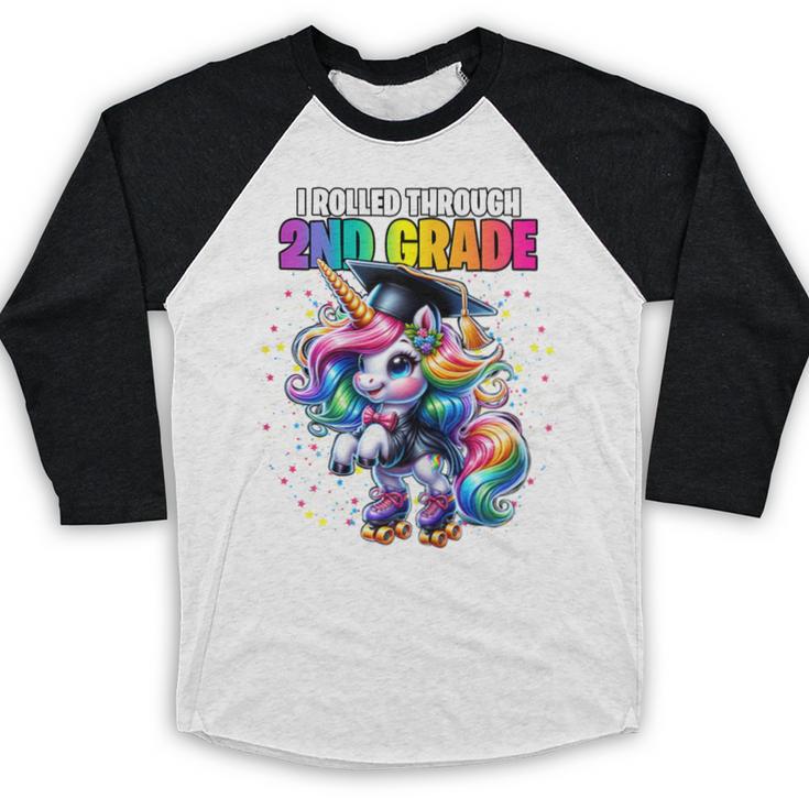 Graduation 2nd Grade Unicorn Roller Skate Girls Grad Baseball Raglan Shirt