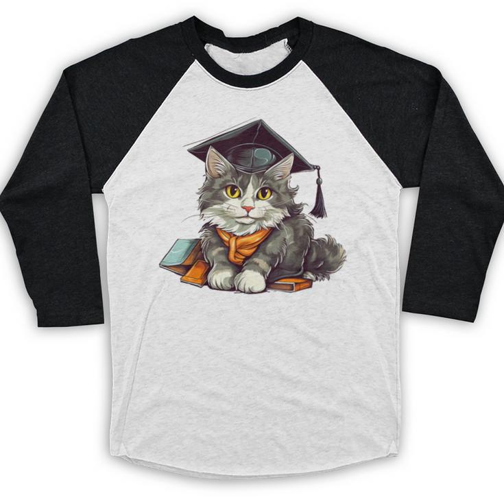 Graduation Cat Graduation Present For Graduate Grad Baseball Raglan Shirt