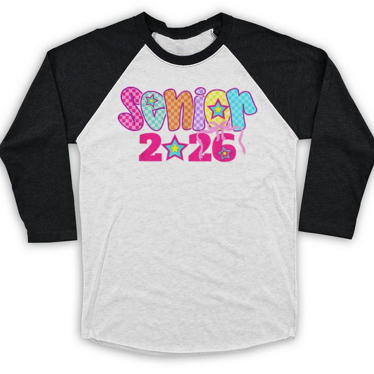 Graduation Class Of 2026 Senior Pink Coquette Bow 2026 Grade Baseball Raglan Shirt