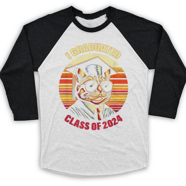 Graduation Day 2024 Graduate For School Degree College Cat Men Women Baseball Raglan Shirt