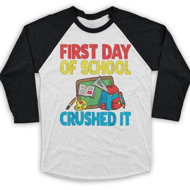 Graduation First Day Of School Crushed It Baseball Raglan Shirt