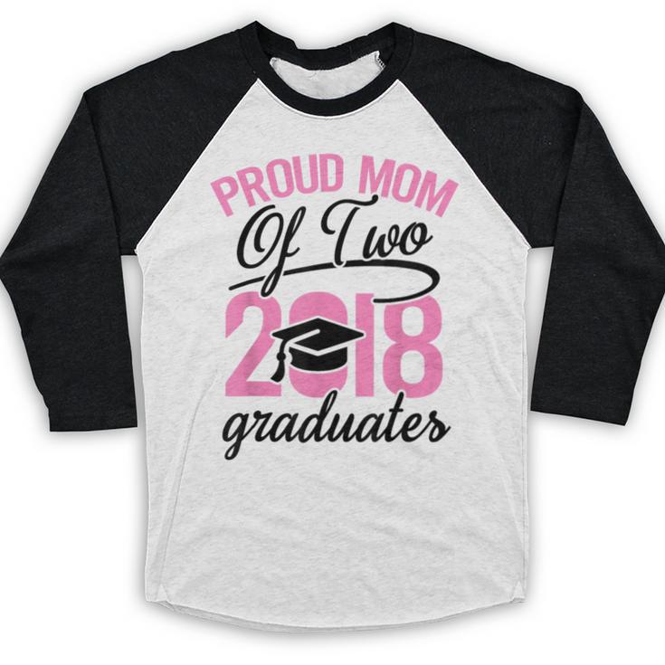 Graduation Shirt For Mom With Twins Proud Mom Of Two Baseball Raglan Shirt