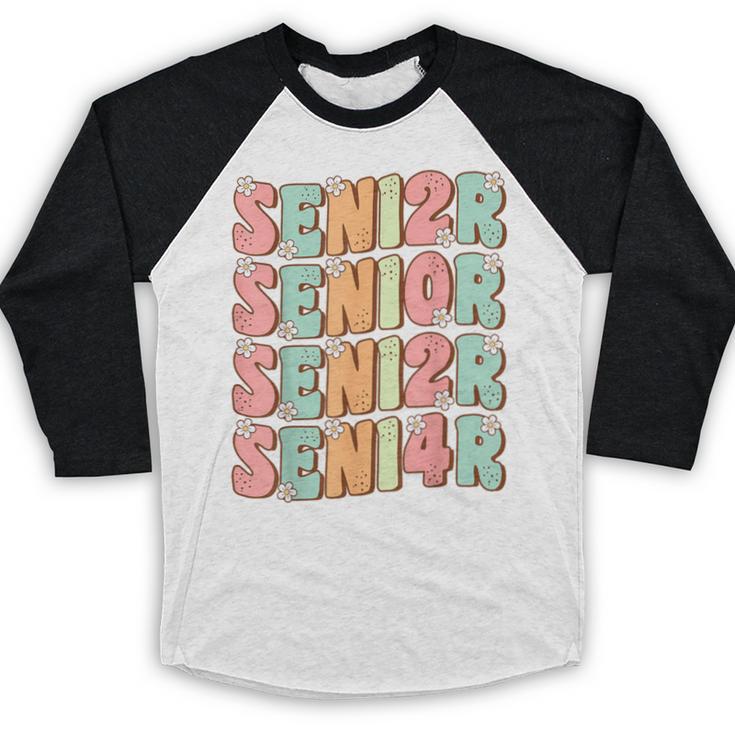 Groovy Senior Graduation Cute Groovy Senior Class Of 2024 Baseball Raglan Shirt