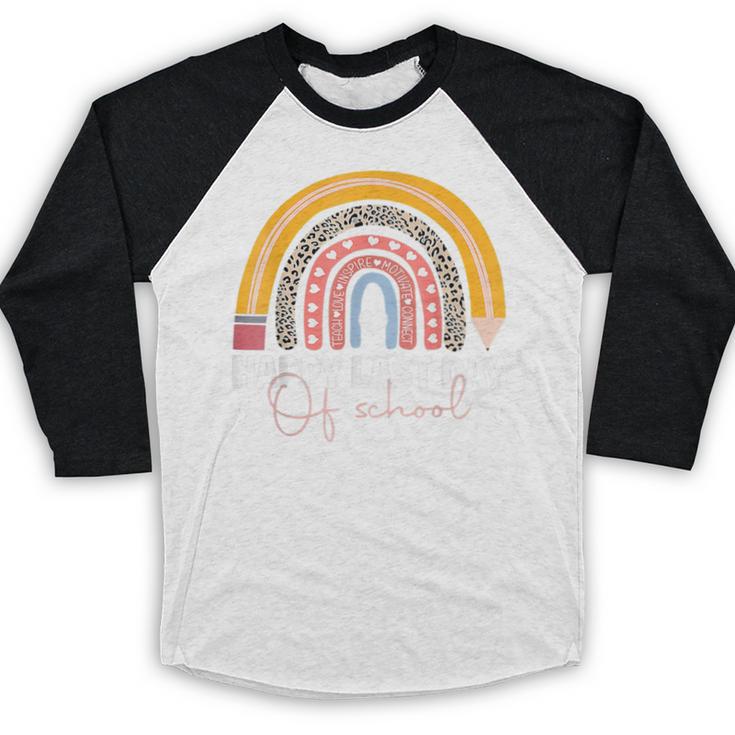 HAPPY LAST OF DAY SCHOOL Rainbow Teacher Student Graduation Baseball Raglan Shirt