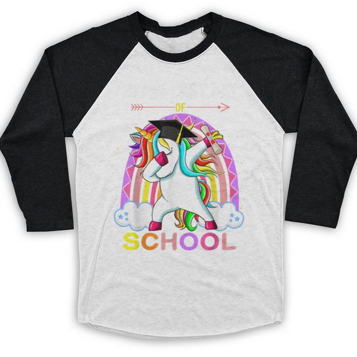 Happy Last Days Of School Graduation Class 2022 Unicorn Girl Baseball Raglan Shirt