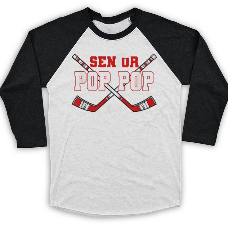 Hockey Senior Pop Pop Graduation Class Of 2026 Kids Baseball Raglan Shirt