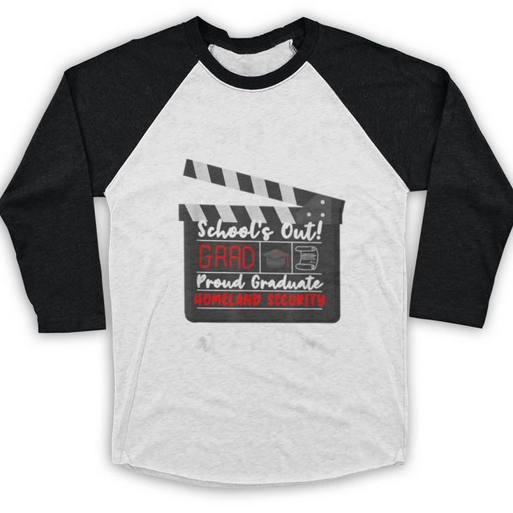 Homeland Security Degree Graduation Film Clapper Baseball Raglan Shirt