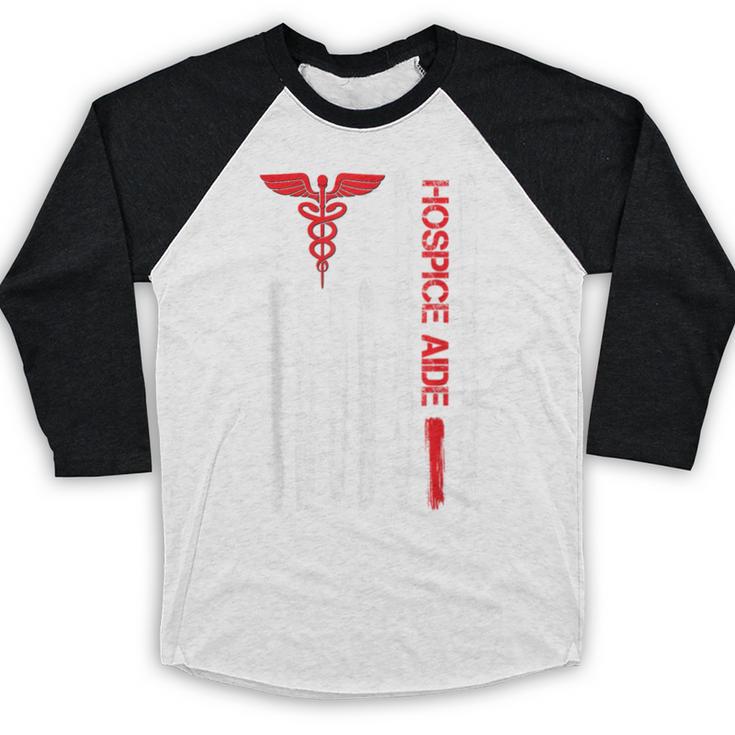 Hospice Aide American Flag Nurses Graduation Medical Baseball Raglan Shirt