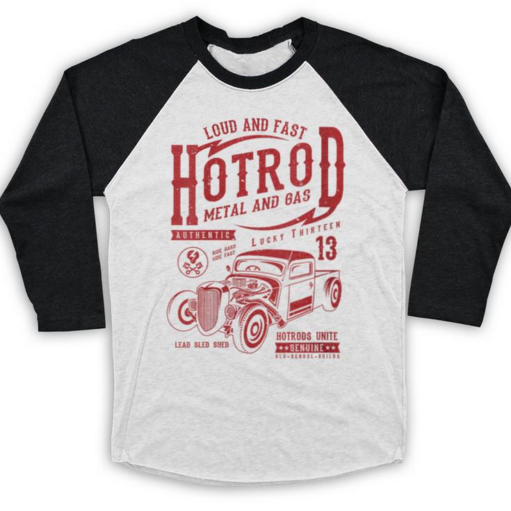 Hotrod Car Automotive Nostalgia Distressed Retro Baseball Raglan Shirt Hotrod Car Automotive Nostalgia Distressed Retro Baseball Raglan Shirt