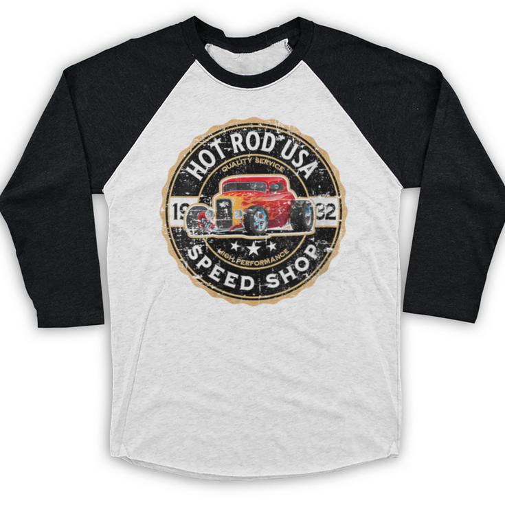 Hotrod Custom Car Automotive Nostalgia Distressed Baseball Raglan Shirt Hotrod Custom Car Automotive Nostalgia Distressed Baseball Raglan Shirt